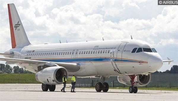 Bild des A320 Versuchsflugzeugs des DLR.