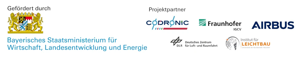 Ein Bild das das Bayerische Staatswappen und die Projektpartner zeigt.